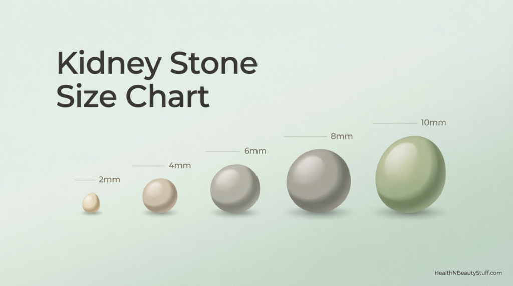 kidney stone size chart