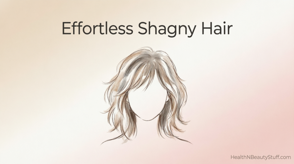 low maintenance choppy shaggy shoulder length hair